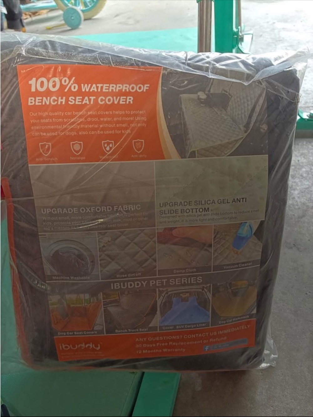 Waterproof Bench Seat Cover in Dark Gray